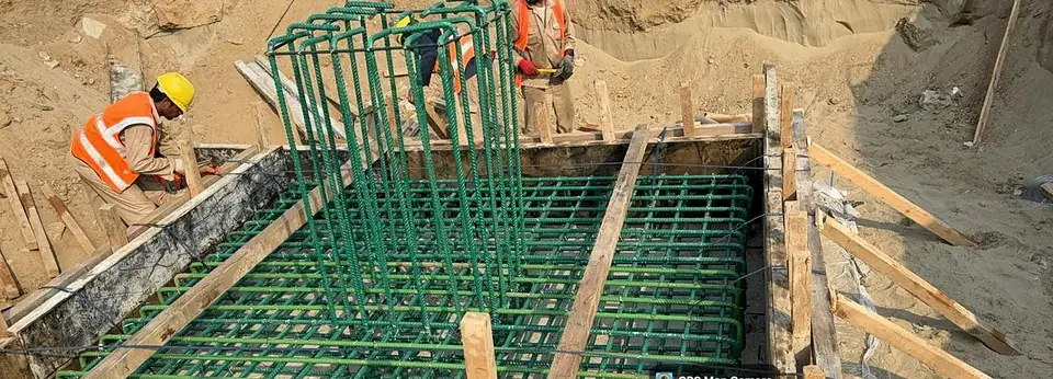 Footing formwork and rebar mat